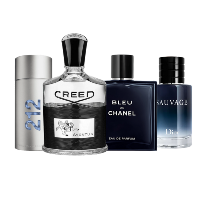 Combo de 4 perfumes - Creed, Bleu de Chanel, Sauvage, 212 100ML