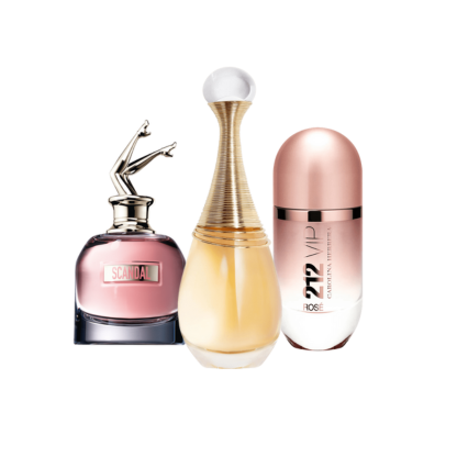 Combo de 3 perfumes - J'adore, Scandal, 212 Rosé